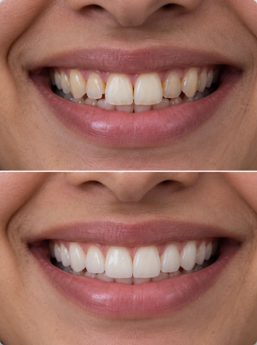 Smile makeover before and after
